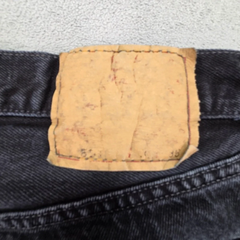 Levis 501 Jeans Mens Dark Gray Black Straight Button Fly Faded Denim Fits‎ 29x29
